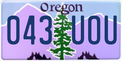 OR license plate 043UOU