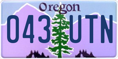 OR license plate 043UTN