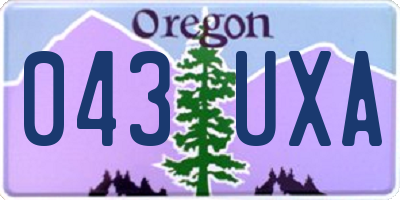 OR license plate 043UXA