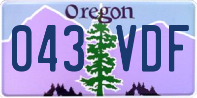 OR license plate 043VDF