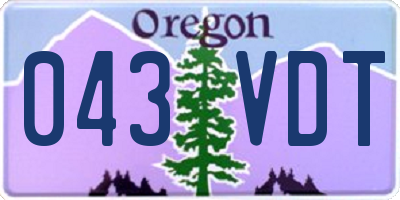 OR license plate 043VDT