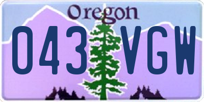 OR license plate 043VGW