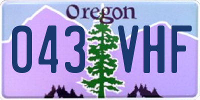 OR license plate 043VHF