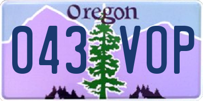 OR license plate 043VOP