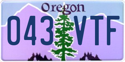 OR license plate 043VTF