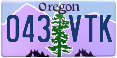 OR license plate 043VTK