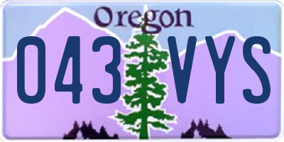 OR license plate 043VYS