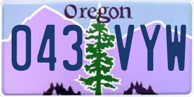 OR license plate 043VYW