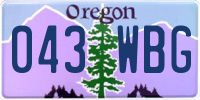 OR license plate 043WBG