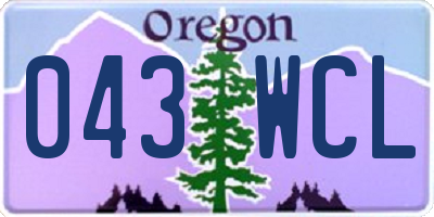OR license plate 043WCL