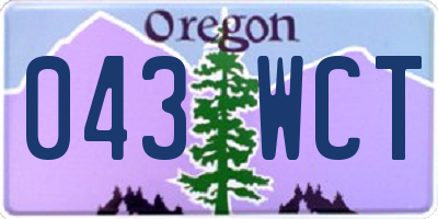 OR license plate 043WCT