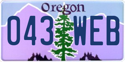 OR license plate 043WEB
