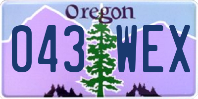 OR license plate 043WEX