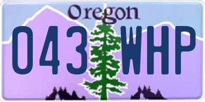OR license plate 043WHP