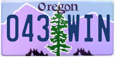 OR license plate 043WIN