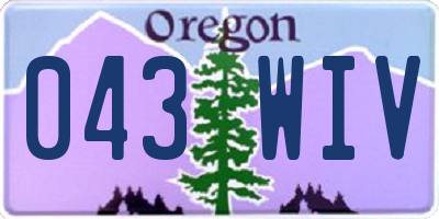 OR license plate 043WIV
