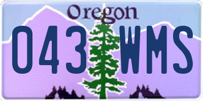 OR license plate 043WMS