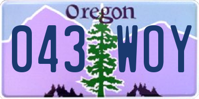 OR license plate 043WOY