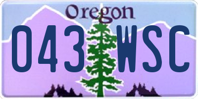 OR license plate 043WSC