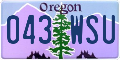 OR license plate 043WSU