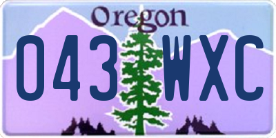 OR license plate 043WXC