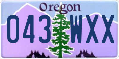 OR license plate 043WXX