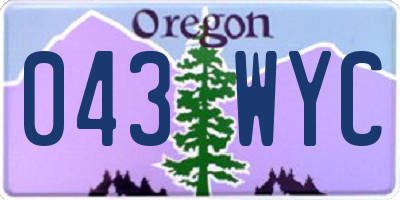 OR license plate 043WYC