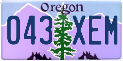 OR license plate 043XEM