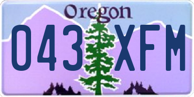 OR license plate 043XFM