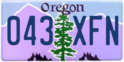OR license plate 043XFN