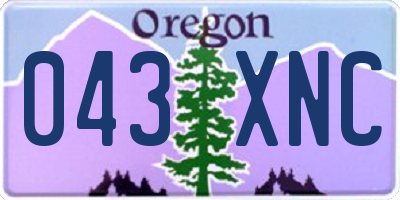 OR license plate 043XNC
