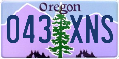 OR license plate 043XNS
