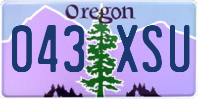 OR license plate 043XSU