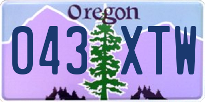 OR license plate 043XTW