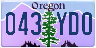OR license plate 043YDO