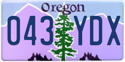 OR license plate 043YDX