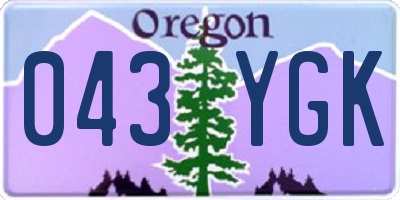 OR license plate 043YGK