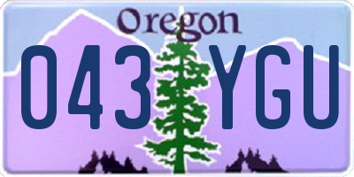 OR license plate 043YGU