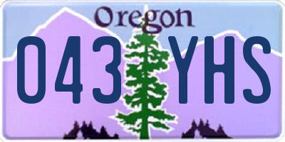 OR license plate 043YHS