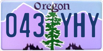 OR license plate 043YHY