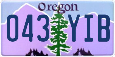 OR license plate 043YIB