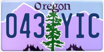 OR license plate 043YIC