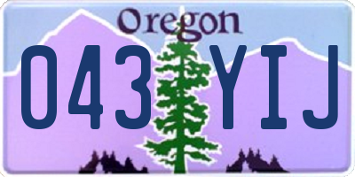 OR license plate 043YIJ