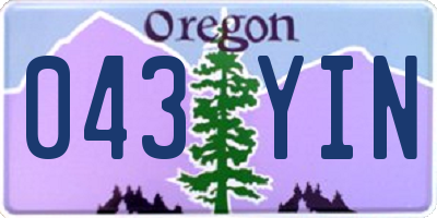OR license plate 043YIN