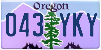 OR license plate 043YKY