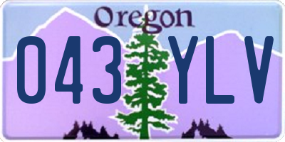 OR license plate 043YLV