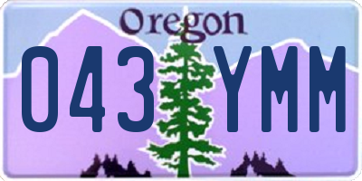OR license plate 043YMM