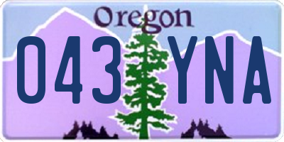 OR license plate 043YNA