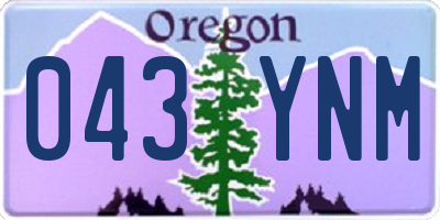 OR license plate 043YNM