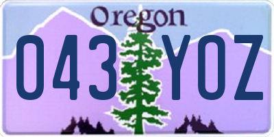 OR license plate 043YOZ